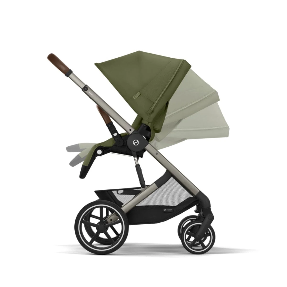 Carucior Cybex Balios S Lux 3 in 1 Taupe/Moss Green cu Scoica Auto Cloud G i-Size Plus reclinabila [3]
