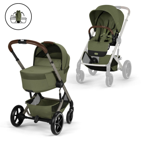 Carucioare Cybex Balios S Lux - Carucior Cybex Balios S Lux cu landou pliabil Balios Taupe/Moss Green 2026
