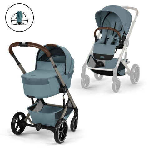 Carucioare Cybex Balios S Lux - Carucior Cybex Balios S Lux cu landou pliabil Balios Taupe/Stormy Blue 2026
