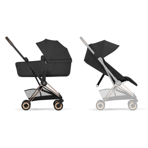 Carucioare copii - Carucior Cybex Coya Comfort Rosegold Sepia Black 2 in 1