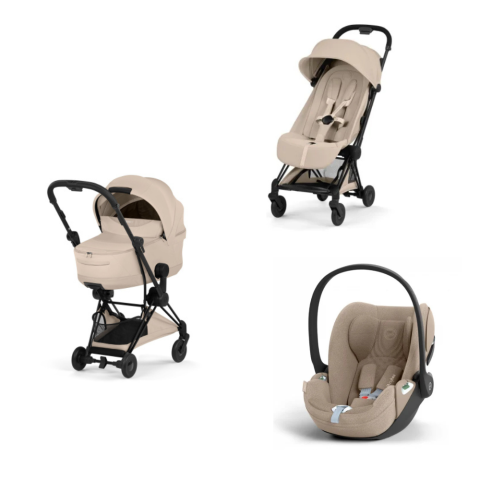 Carucioare si scaune auto - Carucior Cybex Coya Style Matt Black/Cozy Beige 3 in 1