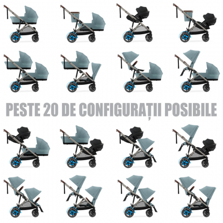 Carucior gemeni Cybex e-Gazelle S Stormy Blue cu Scoici Auto Cloud G i-Size Plus [6]