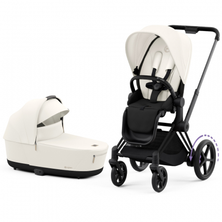 Carucioare copii - Carucior Cybex e-Priam 2 in 1 Off White