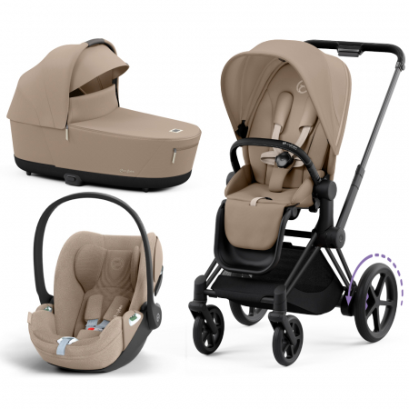 Carucioare copii - Carucior Cybex e-Priam 3 in 1 Cozy Beige