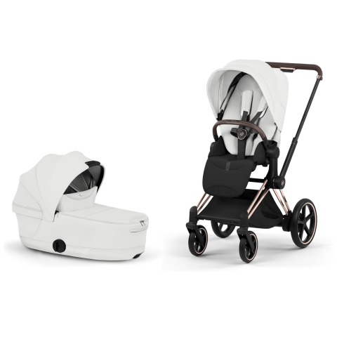 Carucioare copii - Carucior Cybex e-Priam Style Off White 2 in 1