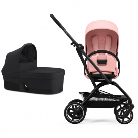 Carucioare copii - Carucior Cybex Eezy S Twist+2 Black/Candy Pink 2 in 1