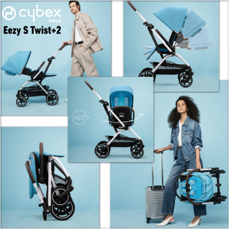 Carucior Cybex Eezy S Twist+2 Silver/Hibiscus Red-Resigilat [7]