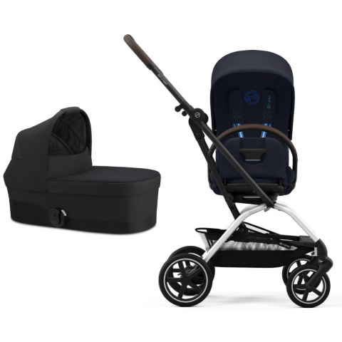 Carucioare copii - Carucior Cybex Eezy S Twist+2 Silver/Dark Blue 2 in 1