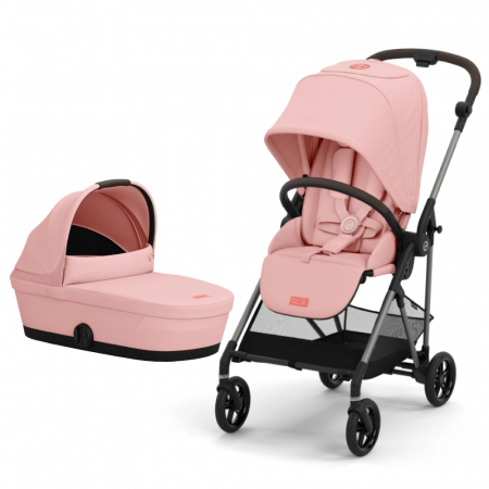 Carucioare copii - Pachet Carucior Cybex Melio B 3 in 1 Candy Pink si Aton S2