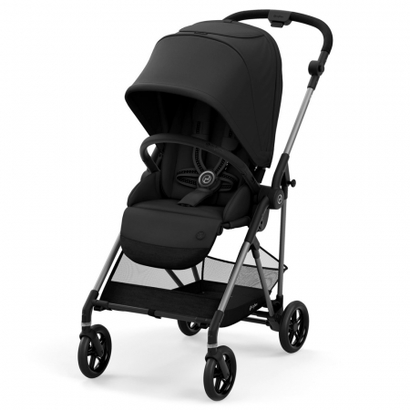 Carucioare copii - Carucior Cybex Melio B Deep Black-Resigilat