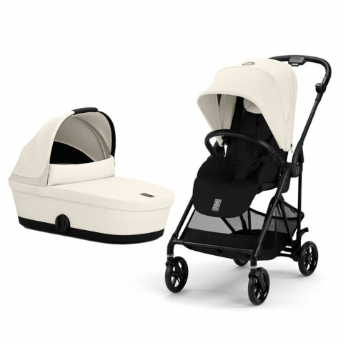 Carucioare copii - Carucior Cybex Melio Carbon 2 in 1 Canvas White