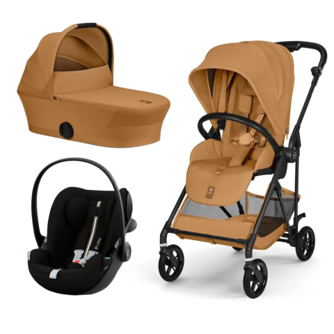 Carucioare si scaune auto - Carucior Cybex Melio Carbon 3 in 1 Cinnamon Yellow