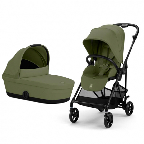 Carucioare copii - Carucior Cybex Melio Carbon 2 in 1 Moss Green