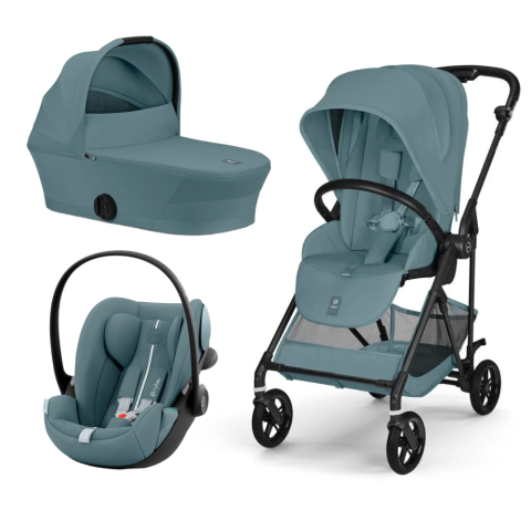 Carucioare si scaune auto - Carucior Cybex Melio Carbon 3 in 1 Stormy Blue