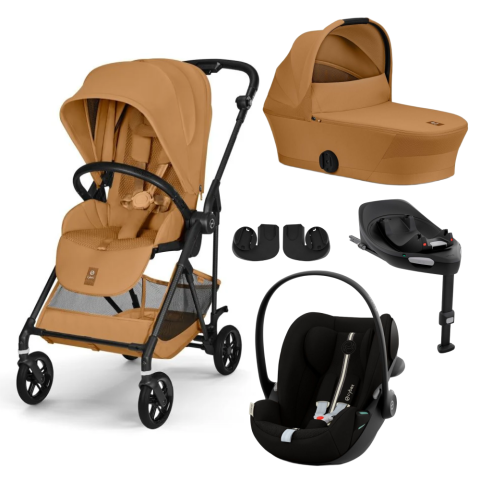 Carucioare copii - Carucior Cybex Melio Carbon 4 in 1 Cinnamon Yellow