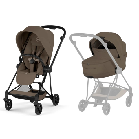 Carucioare copii - Carucior Cybex Mios Comfort Matt Black Coconut Brown 2 in 1