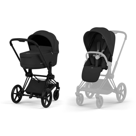 Carucioare copii - Carucior Cybex Priam Comfort Matt Black Sepia Black 2 in 1
