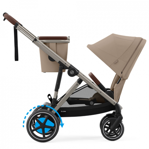 Carucior gemeni Cybex e-Gazelle S Almond Beige cu Scoici Auto Cloud G i-Size Plus [4]