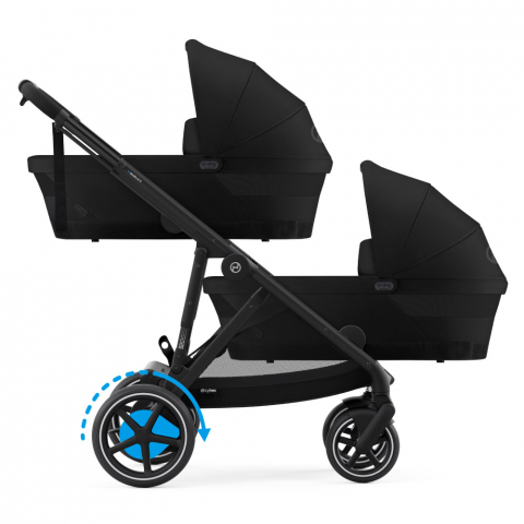 Carucior gemeni Cybex e-Gazelle S Moon Black cu Scoici Auto Cloud G i-Size Plus [1]