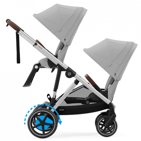 Carucior gemeni Cybex e-Gazelle S Stone Grey cu Scoici Auto Cloud G i-Size Plus [2]