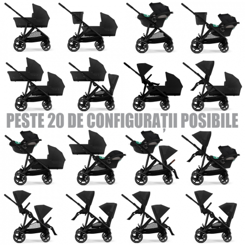 Carucior gemeni Cybex Gazelle S Black/Moon Black [6]