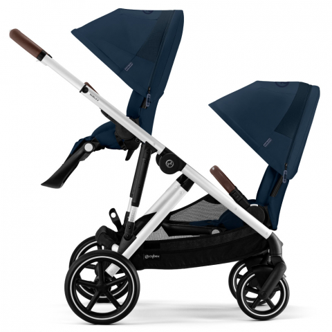 Carucior gemeni Cybex Gazelle S Silver/Ocean Blue cu Scoici Auto Cloud G i-Size Plus [2]