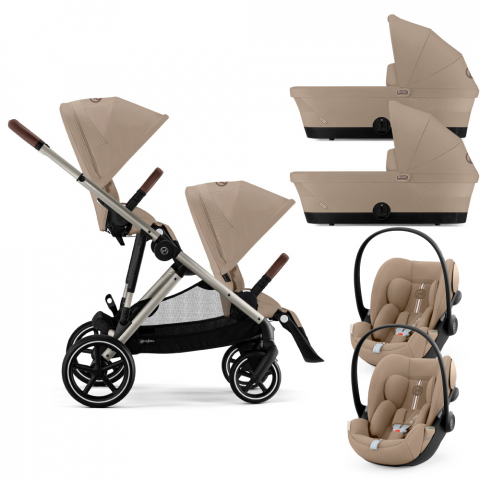 Carucior gemeni Cybex Gazelle S Taupe/Almond Beige cu Scoici Auto Cloud G i-Size Plus [0]