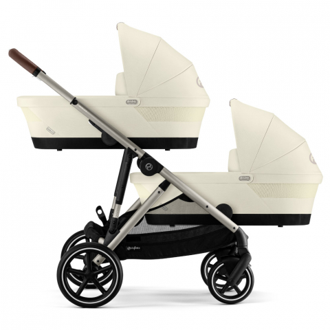 Carucior gemeni Cybex Gazelle S Taupe/Seashell Beige cu Scoici Auto Cloud G i-Size Plus [1]