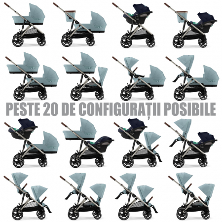 Carucior gemeni Cybex Gazelle S Taupe/Stormy Blue [6]