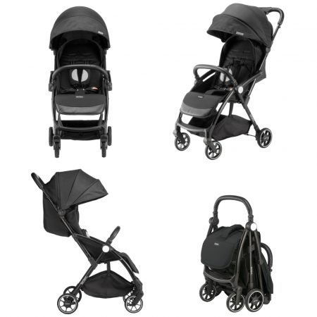 Carucior Leclerc Magic Fold Plus 2 in 1 Black [1]