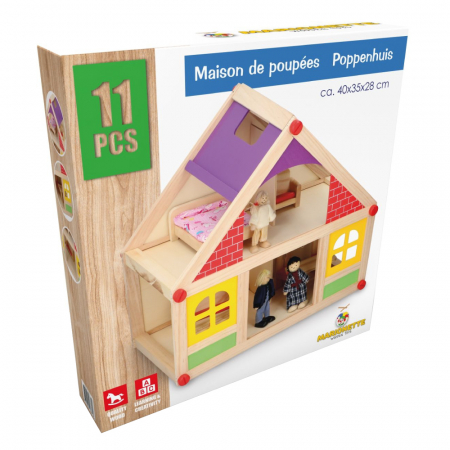 Jucarii de rol - Casa de papusi din lemn Marionette 11 piese