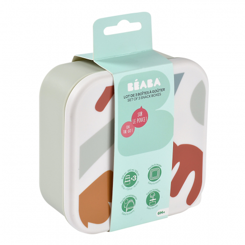 Articole hranire copii - Set 3 caserole pentru gustari  Beaba Playful