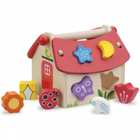 Jucarii bebelusi - Casuta din Lemn cu Forme Shape Sorter, New Classic Toys