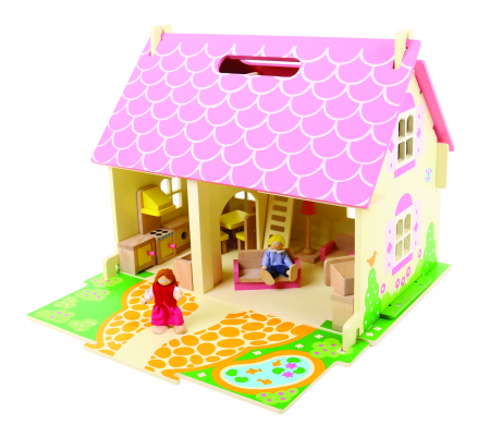 Casuta din lemn pentru papusi - Flowers [0]