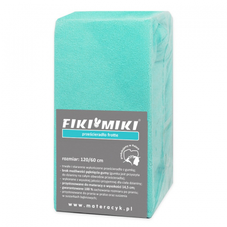 Cearsaf cu elastic din frotir Menta 120/60 cm [0]