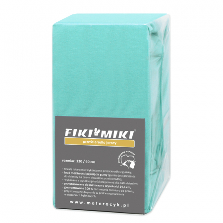Lenjerii patut bebe - Cearsaf cu elastic jerse din bumbac Menta 120/60 cm