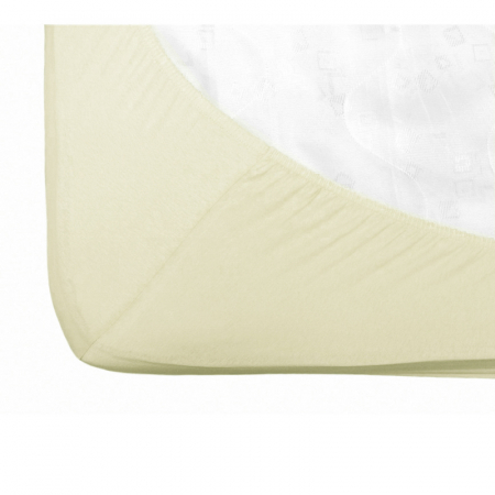 Cearsaf Fiki Miki cu elastic jerse bumbac bej 120/60 cm [1]