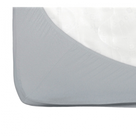 Cearsaf Fiki Miki cu elastic jerse bumbac gri 120/60 cm [1]