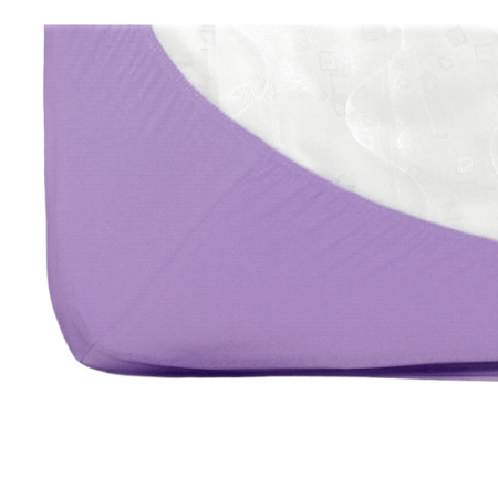 Cearsaf Fiki Miki cu elastic jerse bumbac mov 120/60 cm [1]