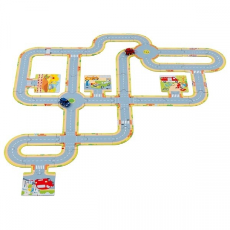 BlackFriday - Circuit de podea cu 2 masinute die cast incluse