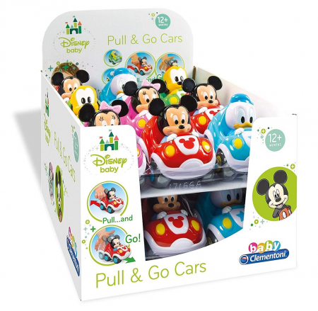 Jucarii bebelusi - Clementoni Masinute Disney Pull&Go