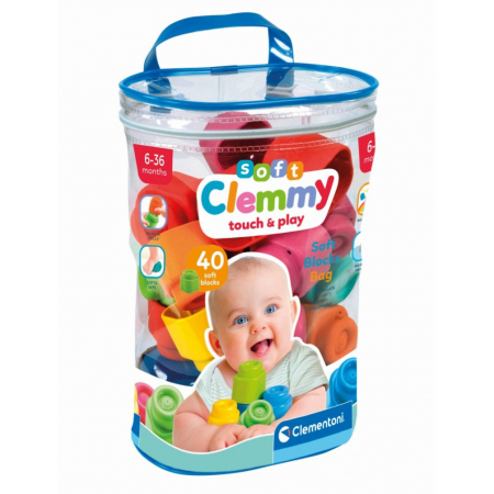 Jucarii bebelusi - Set 40 cuburi moi Soft Clemmy