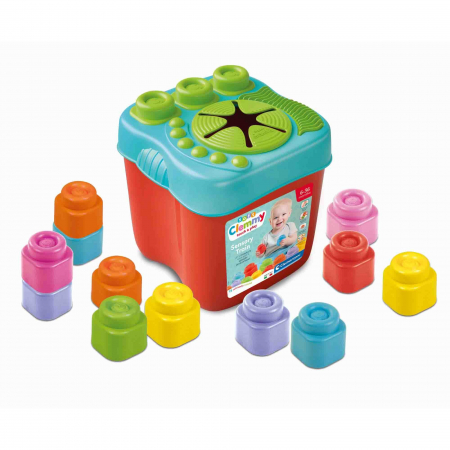 Jucarii bebelusi - Set 15 Cuburi in cutie Clementoni Clemmy
