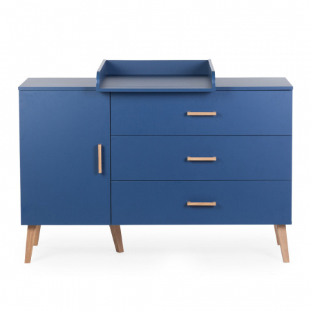 Mobilier camera copii - Comoda Childhome Bold Blue 137x77x98 cm cu masa de infasat