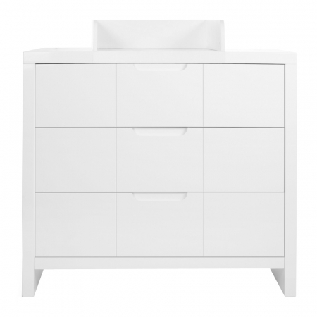 Mobilier camera copii - Comoda Childhome Quadro White 100x55x89 cm cu masa de infasat, MDF Alb