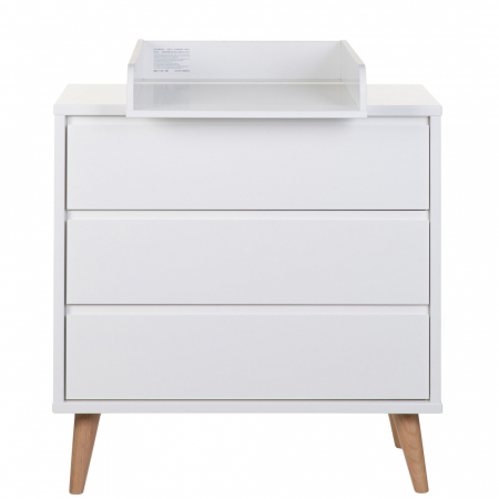 Comoda Childhome Retro Rio 90x50x90 cm cu masa de infasat, MDF Alb [0]