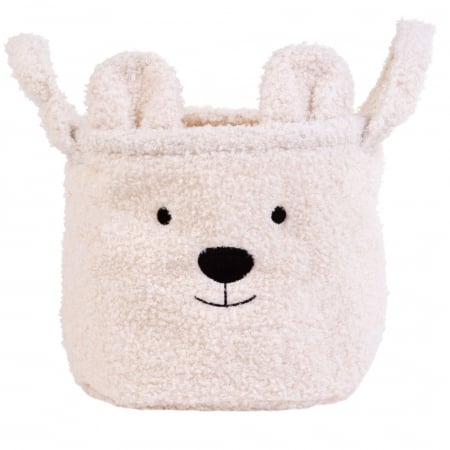 Decoratiuni - Cos depozitare Childhome 25x20x20 cm, Teddy Alb