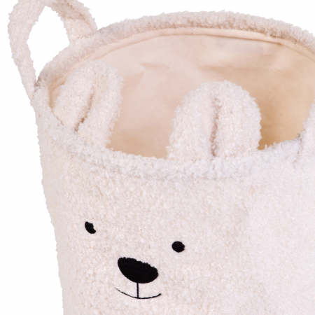 Cos depozitare Childhome 40x40x40 cm, Teddy Alb [1]