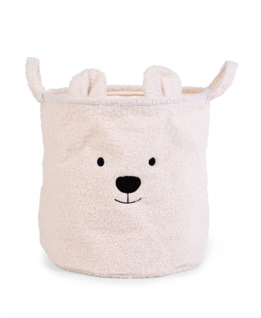 Cos depozitare Childhome 40x40x40 cm, Teddy Alb
