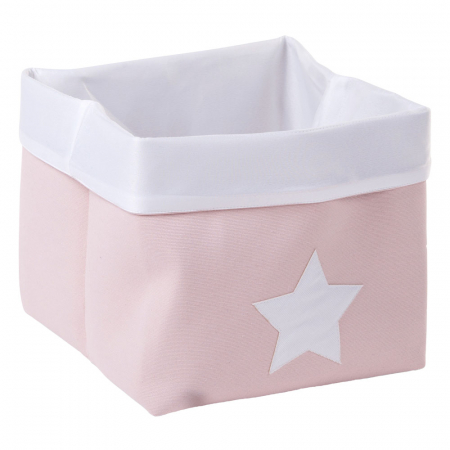 Decoratiuni - Cos depozitare panza Childhome 32x32x29 cm, Roz
